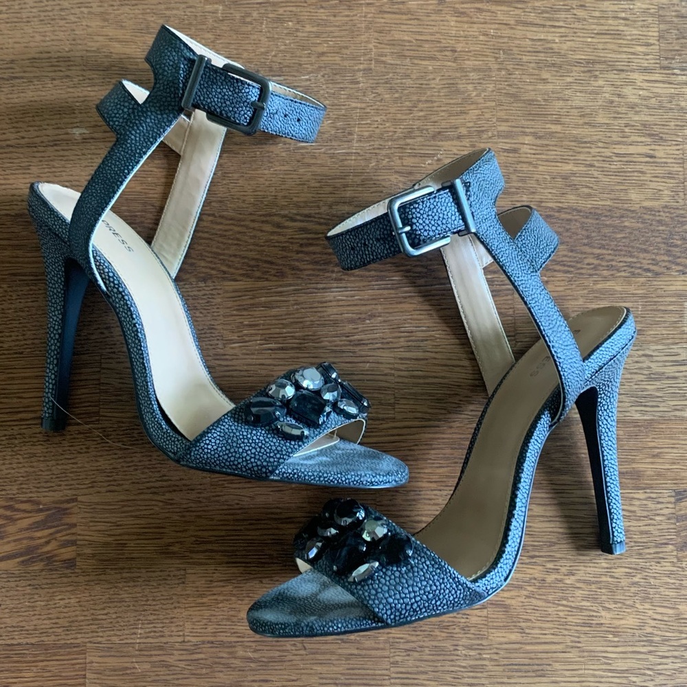 Elegant Black High Heels with Ankle Strap
